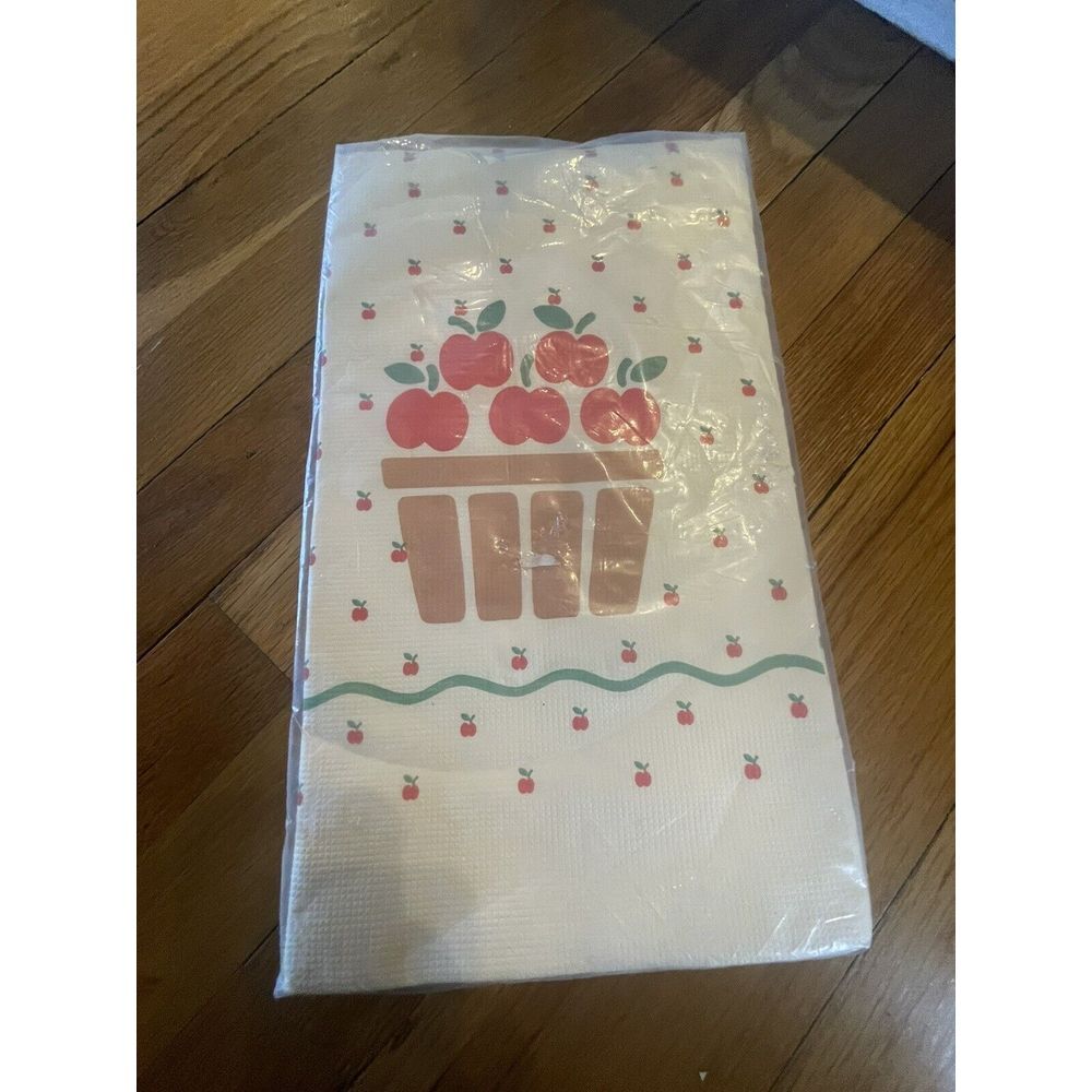 Artfaire Vintage Paper Table Cloth Apple Basket 54x96‎ Fall Autumn Harvest NIP